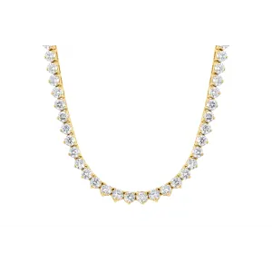 14K Yellow Gold Diamond Tennis Necklace