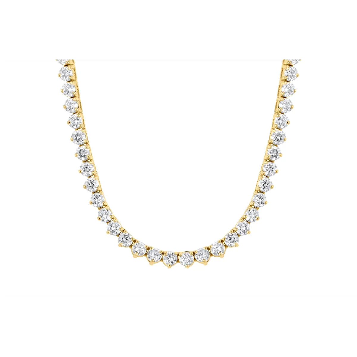 14K Yellow Gold Diamond Tennis Necklace