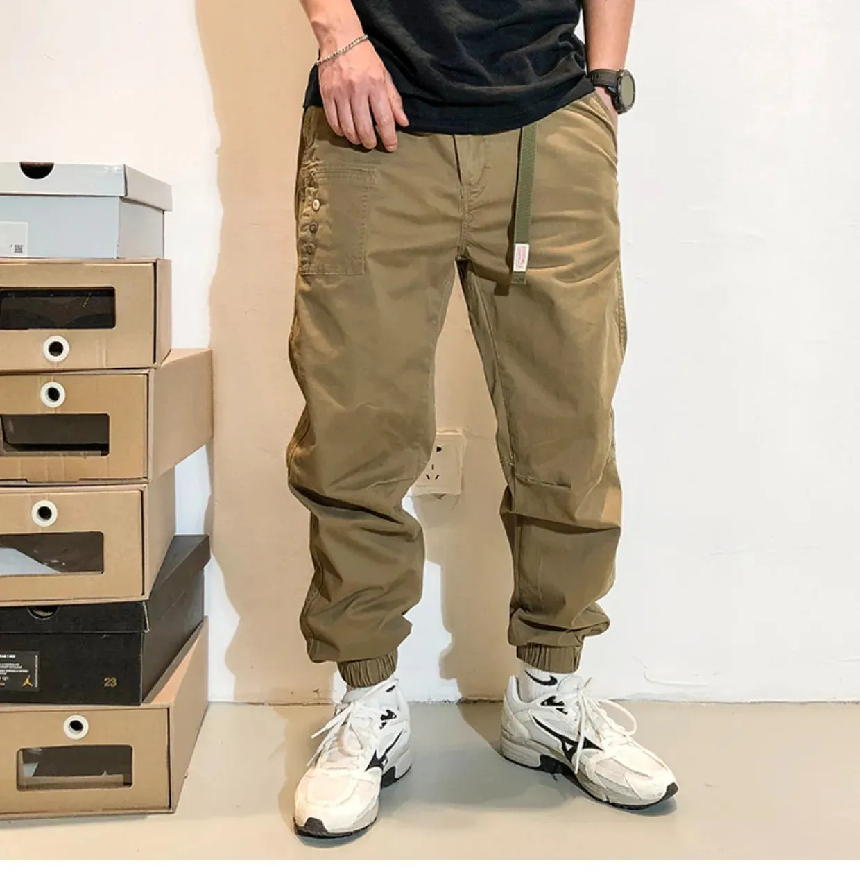 Belted Cuffed Cargo Pants