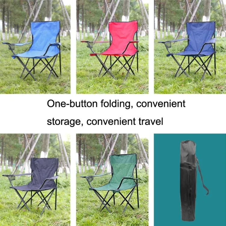 Casual Picnic Sketching Handrest Backrest Fishing Portable Beach Chair(Black)