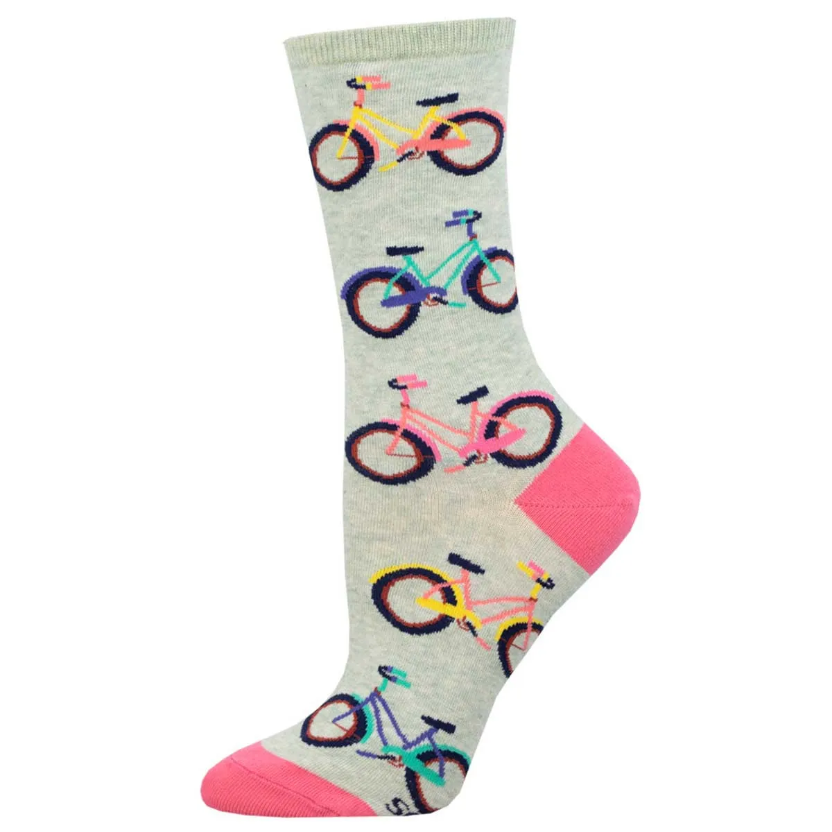 Coastal Cruisers, Bikes (Mint) Women's Crew Socks