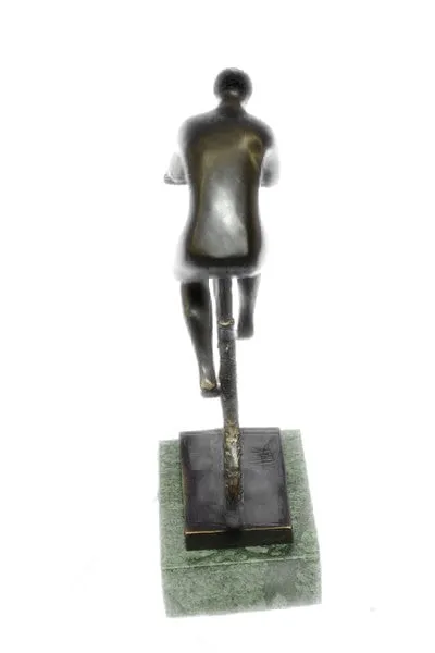 DESIGN CYCLIST SCULPTURE "RACER" decoration figure Racing bike bronze from Europ