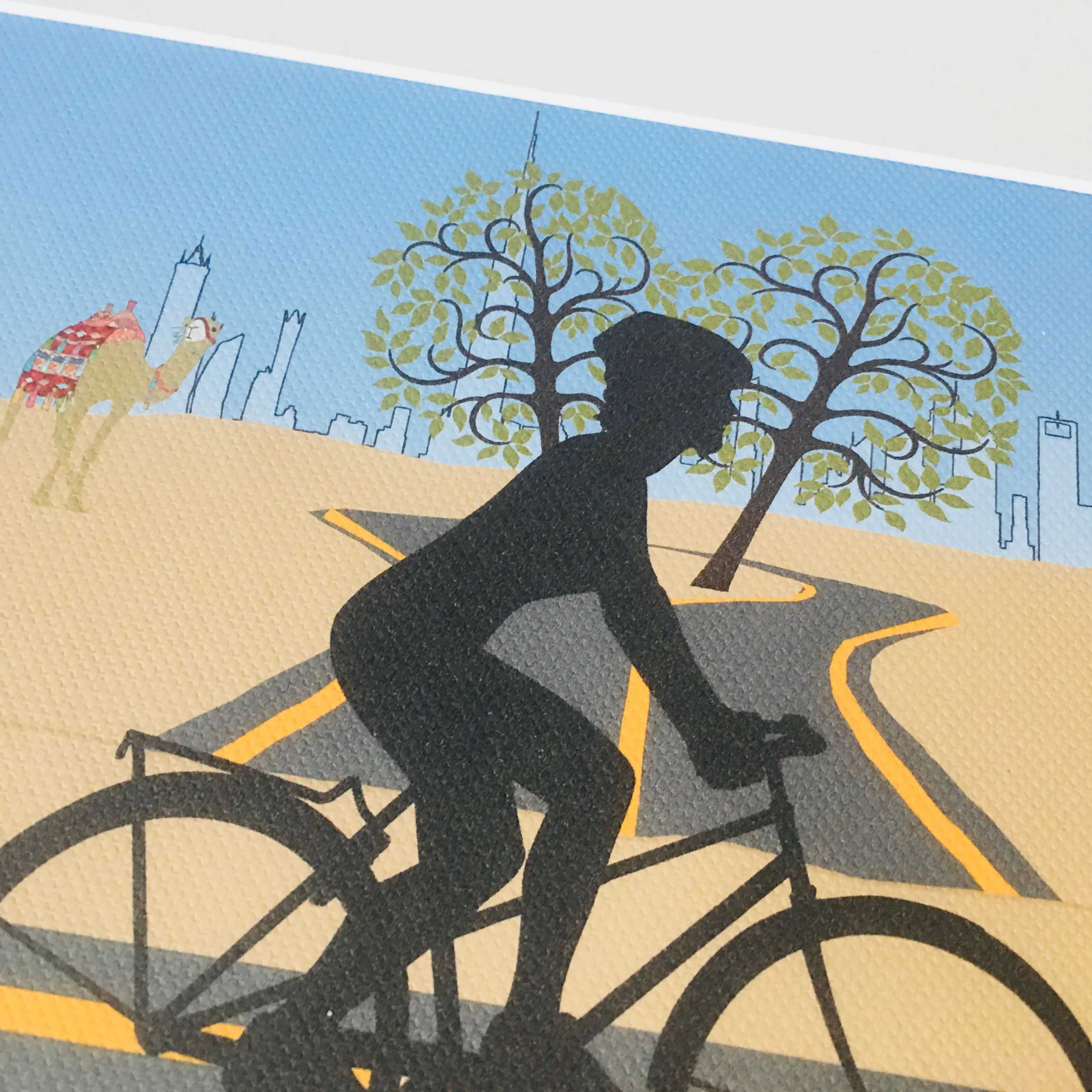 Dubai Cyclist leaving Print – Personalised