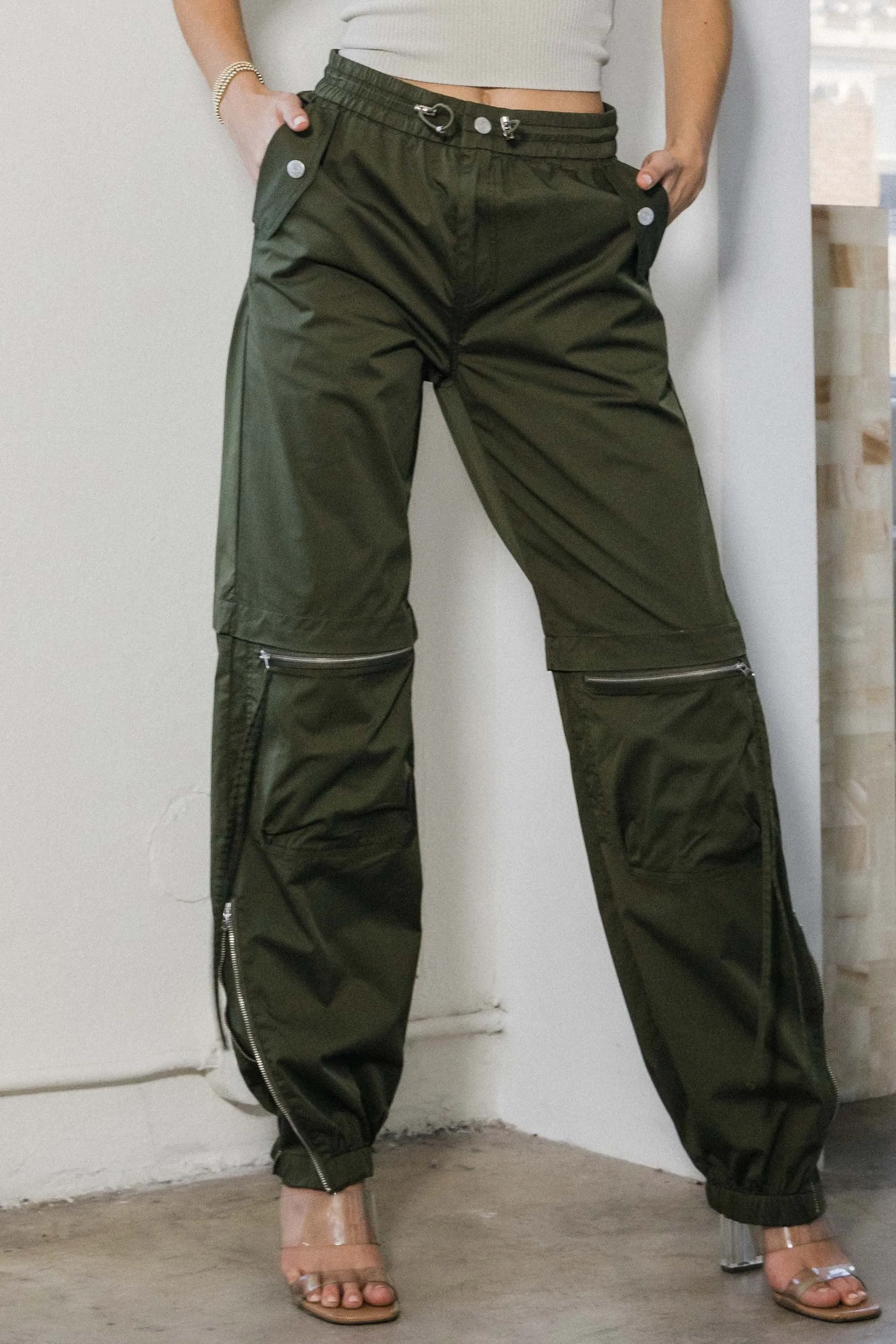 Elastic Waist Band Baggy Cargo Pants