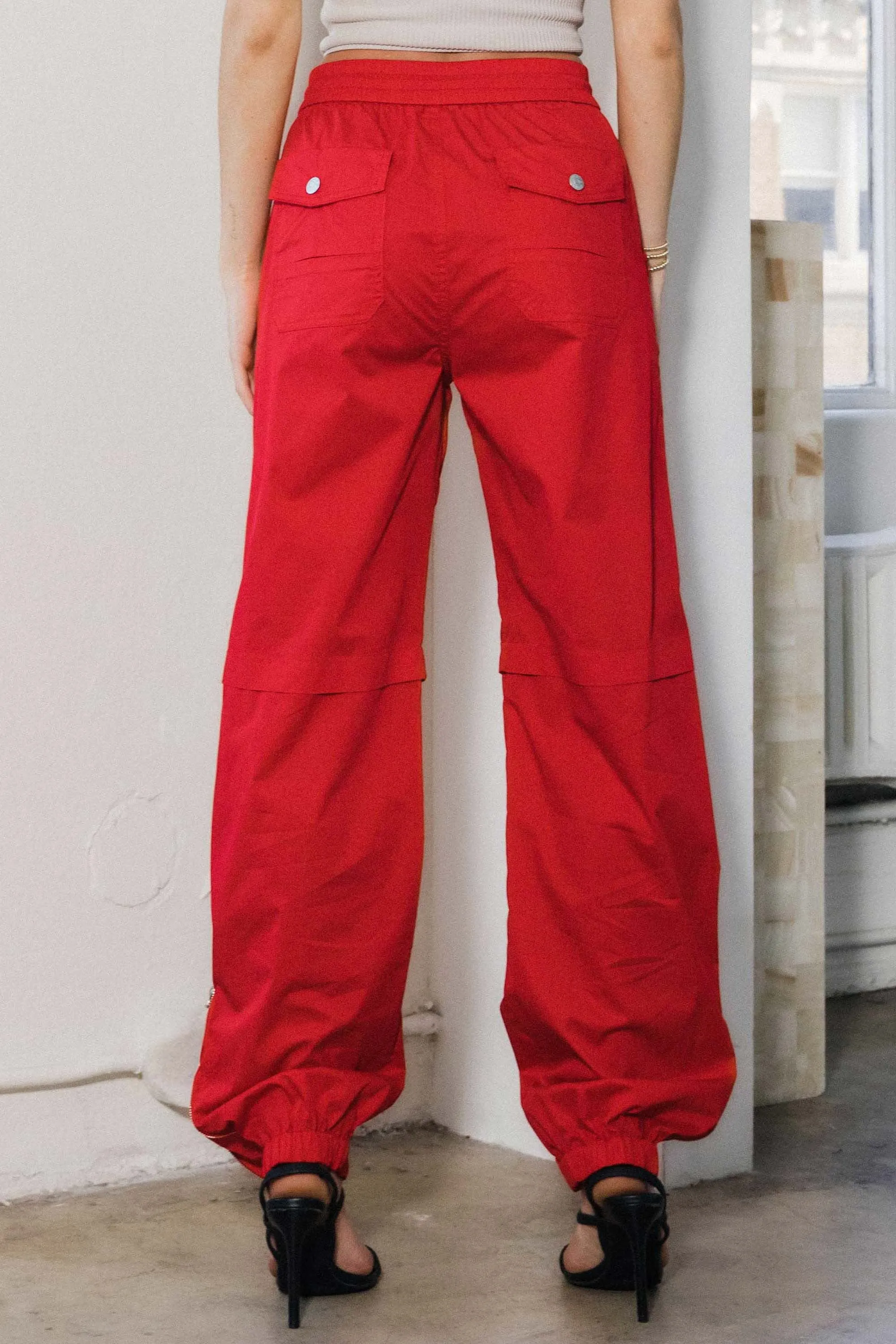 Elastic Waist Band Baggy Cargo Pants