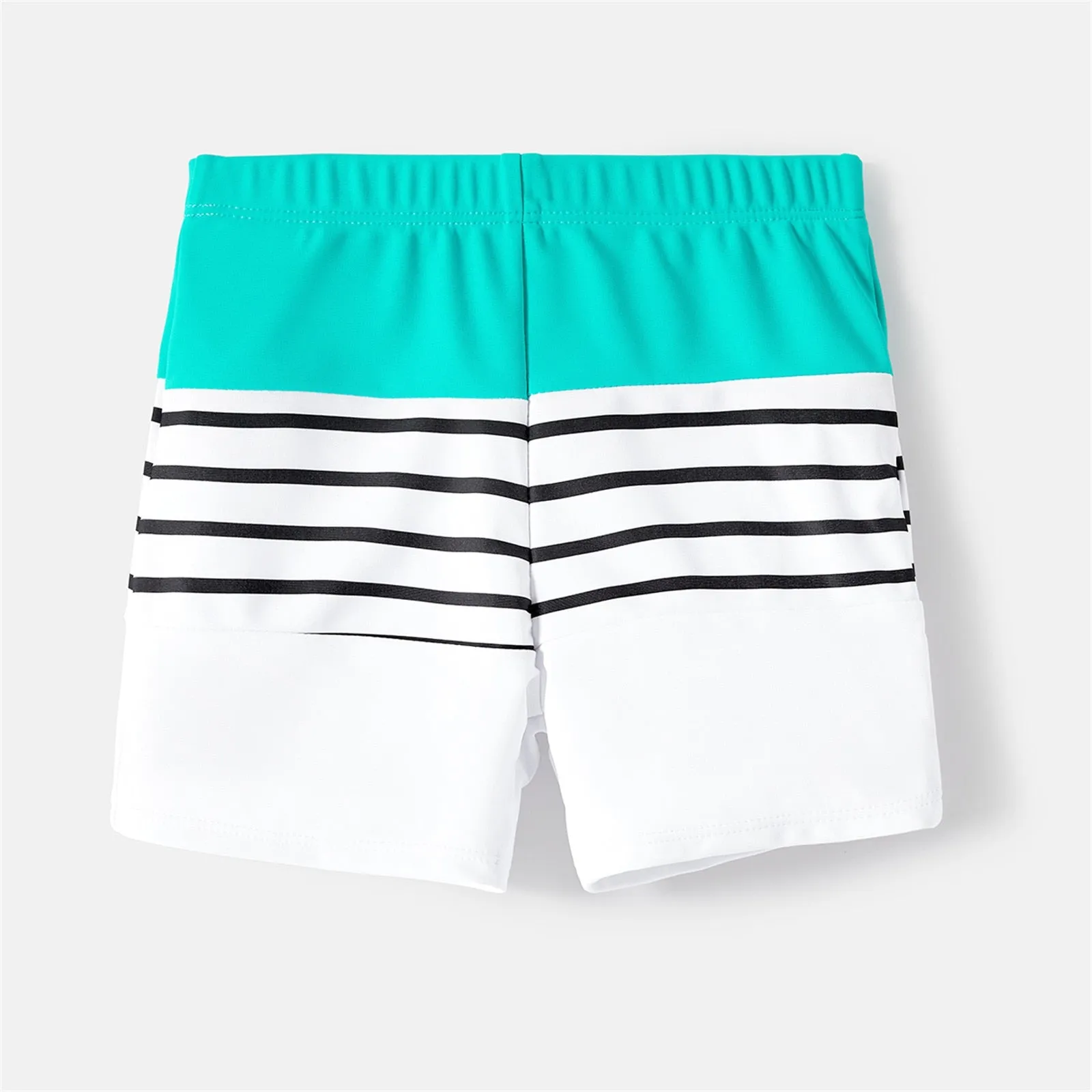 Family Matching Swimsuits Striped Spliced One-piece Swimsuit Colorblock Swim Trunks