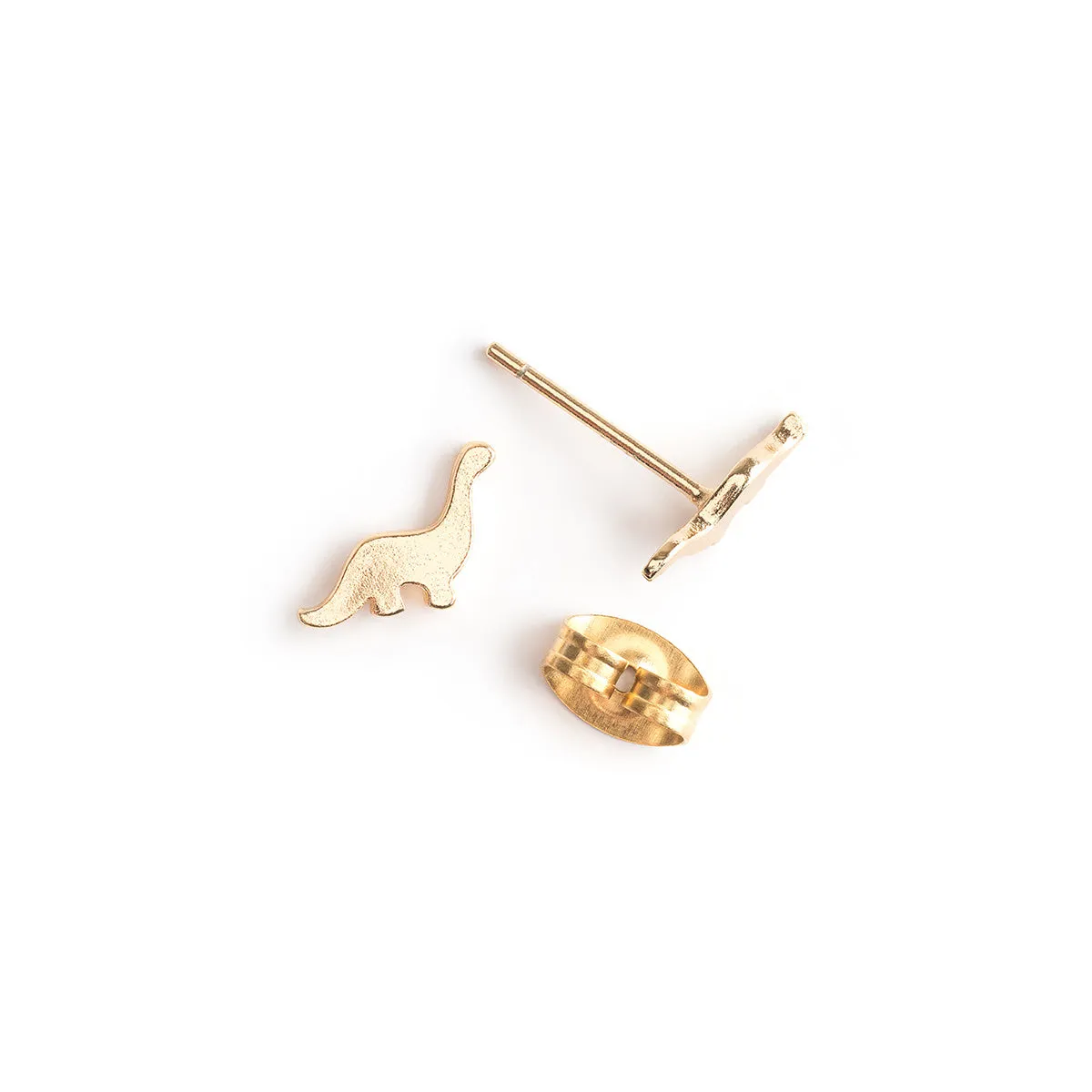 Gold Dinosaur Stud Earrings