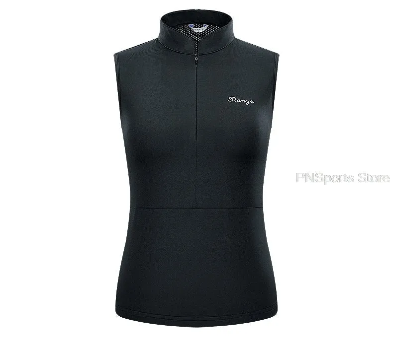 Golf Clothes Ladies Skirt Set Women Sleeveless Slim Top Shirts Pleated Skirts Tennis Badminton Dry Fit Skirt