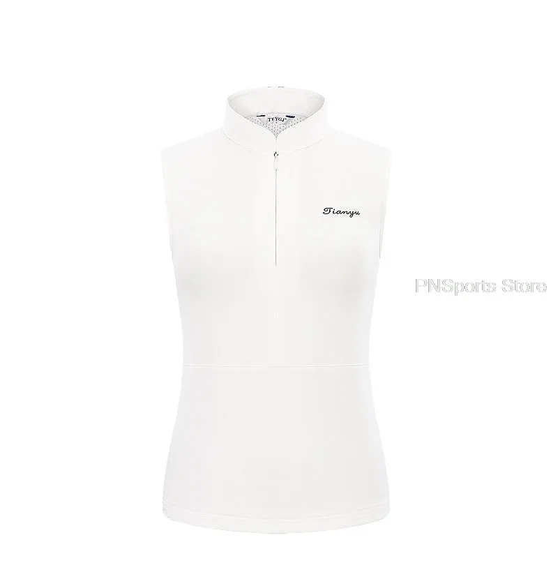 Golf Clothes Ladies Skirt Set Women Sleeveless Slim Top Shirts Pleated Skirts Tennis Badminton Dry Fit Skirt