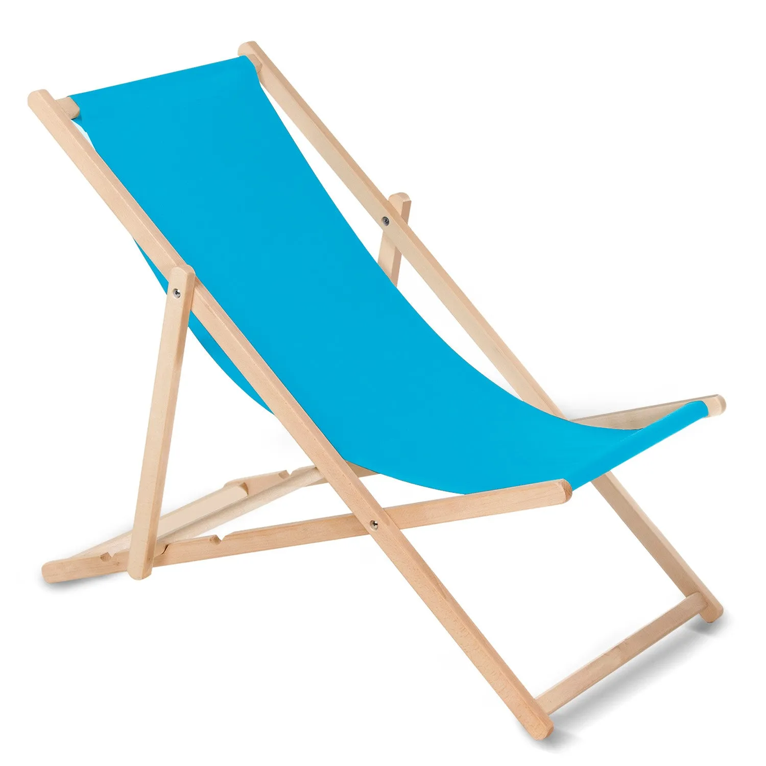 GreenBlue GB183 classic folding lounger in blue beech offers timeless style and durability. Crafted from high-quality beech wood, it provides comfort and convenience for outdoor relaxation.