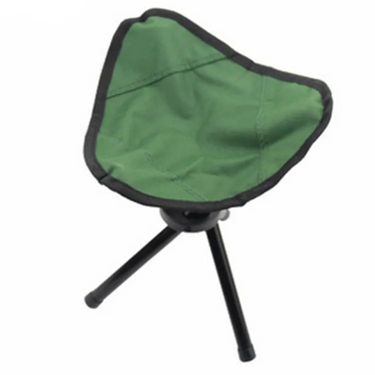 Hiking Outdoor Camping  Fishing Folding Stool Portable Triangle Chair Maximum Load 100KG Folding Chair Size:22 x 22 x 31cm(Green)