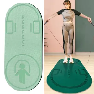 Indoor Skipping Mat Sound Insulation Shock Absorption Thickened Skipping Blanket Non-Slip Yoga Mat, Size: 140 x 60cm(Matcha Green Cushion Jump Rope)