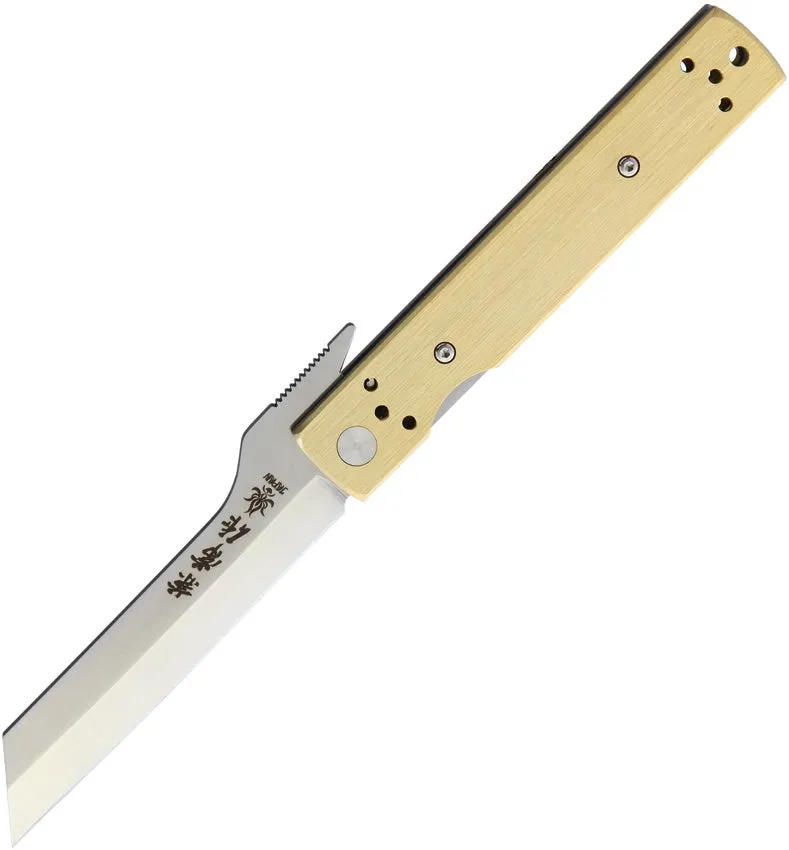 Kanetsune Brushed Brass Linerlock