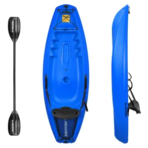 Kids Kayak with Paddle & Seat Youth Kayak Sit-On-Top Kayak Foldable 6ft Kayak with Cup Holders Front & Rear Storage Hatches for Ages Years 5 and Up Capacity 121 lbs Blue