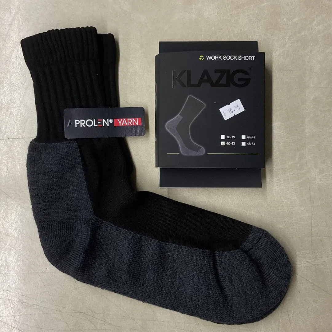 KLAZIG socks Black/Grey boot length short work socks 36750