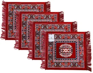 Kuber Industries Rug (Red, Velvet, Standard, Pack of 1)