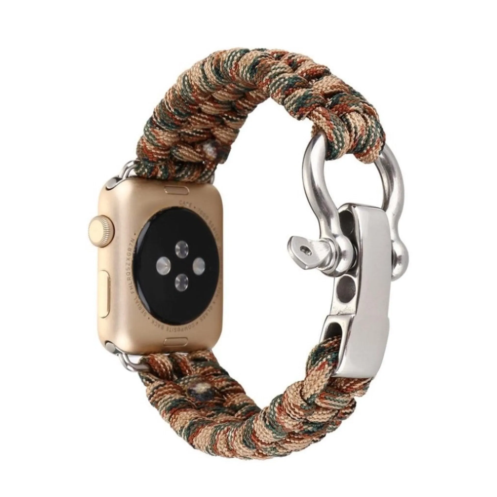 le Watch Series 4 44mm braided rope watch strap - Jungle Camouflage