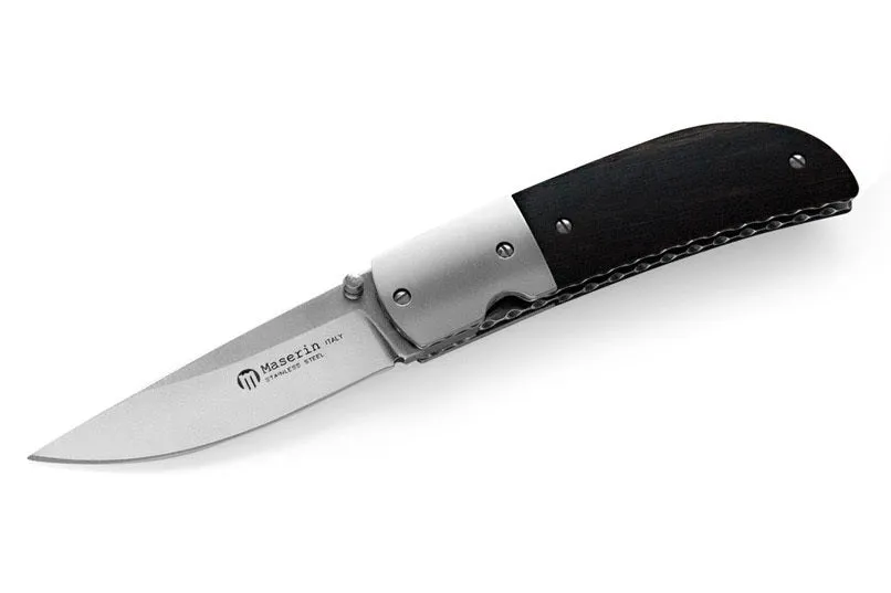 Maserin ATTI, ebony handle, worked back, 70mm blade, bolster.