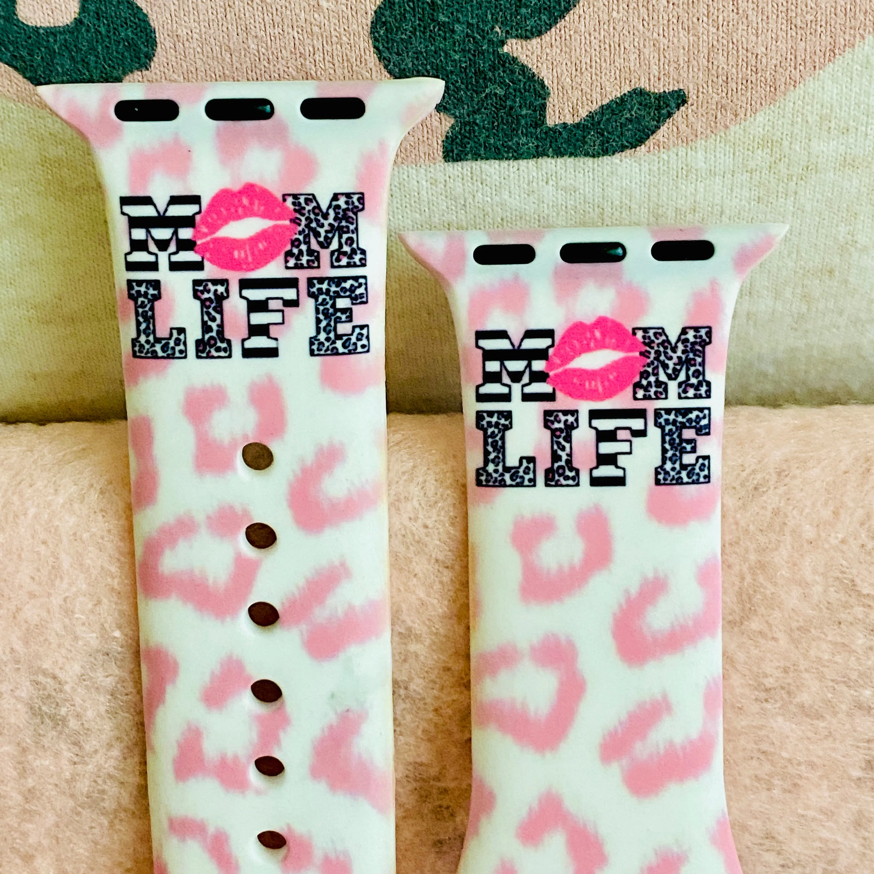 Mom Life Print Silicone Band For Apple Watch