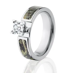 Mossy Oak Break Up Infinity Camo Ring w/ 1 CTW 14k Prong Setting