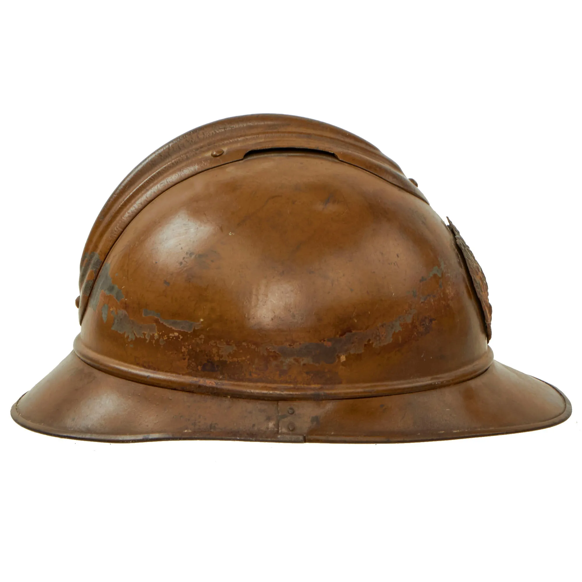 Original Rare Russian WWI 2nd Issue M-1915 French Adrian Helmet with Russian Plate