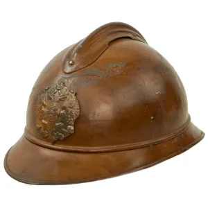 Original Rare Russian WWI 2nd Issue M-1915 French Adrian Helmet with Russian Plate