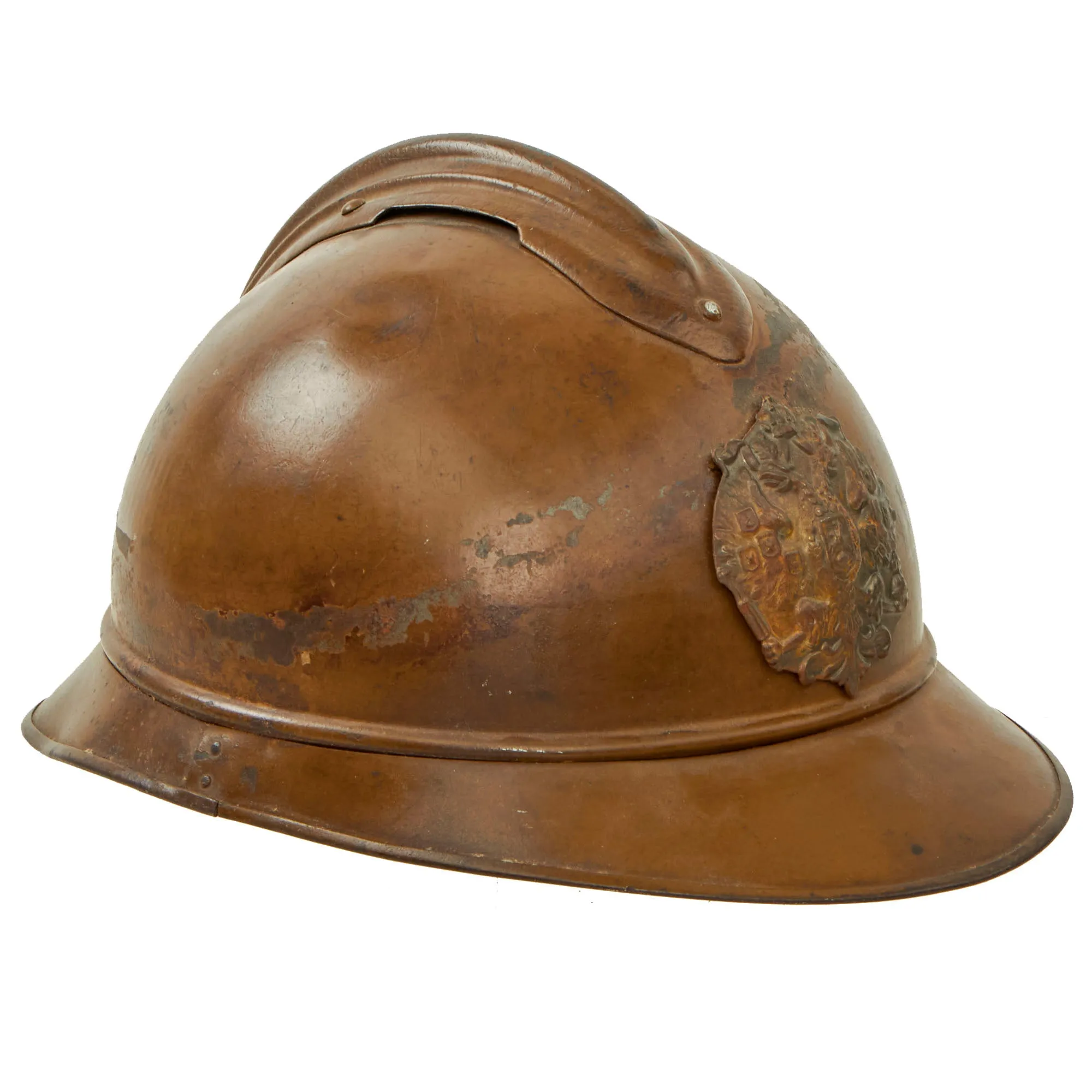 Original Rare Russian WWI 2nd Issue M-1915 French Adrian Helmet with Russian Plate