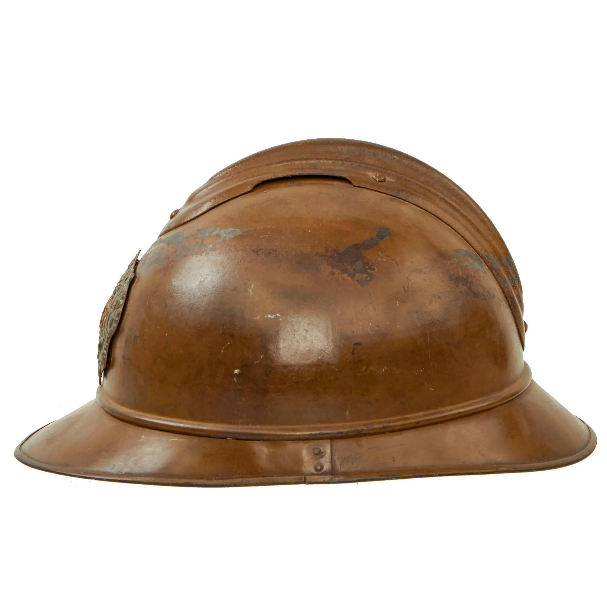 Original Rare Russian WWI 2nd Issue M-1915 French Adrian Helmet with Russian Plate