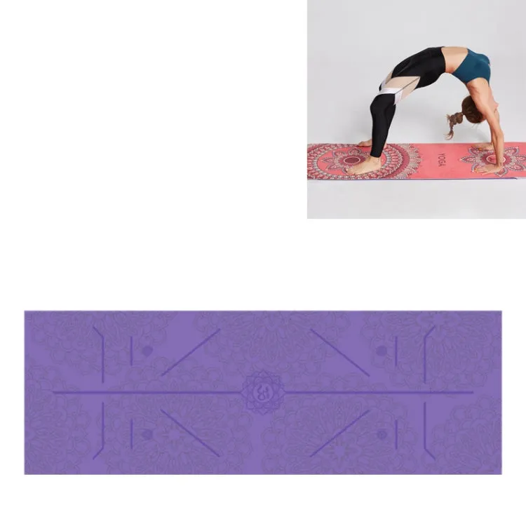 Portable Printed Non-slip Environmental Protection Yoga Mat Drape, Size: 185 x 63cm(Violet Lotus)