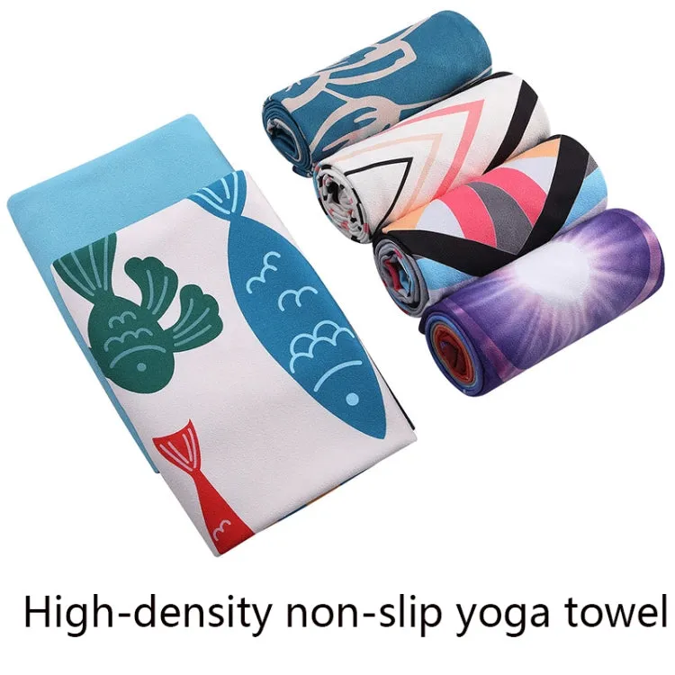 Printed Soft Yoga Mat Non-Slip Yoga Towel, Size: 185 x 65cm(Deep Sea Whale)