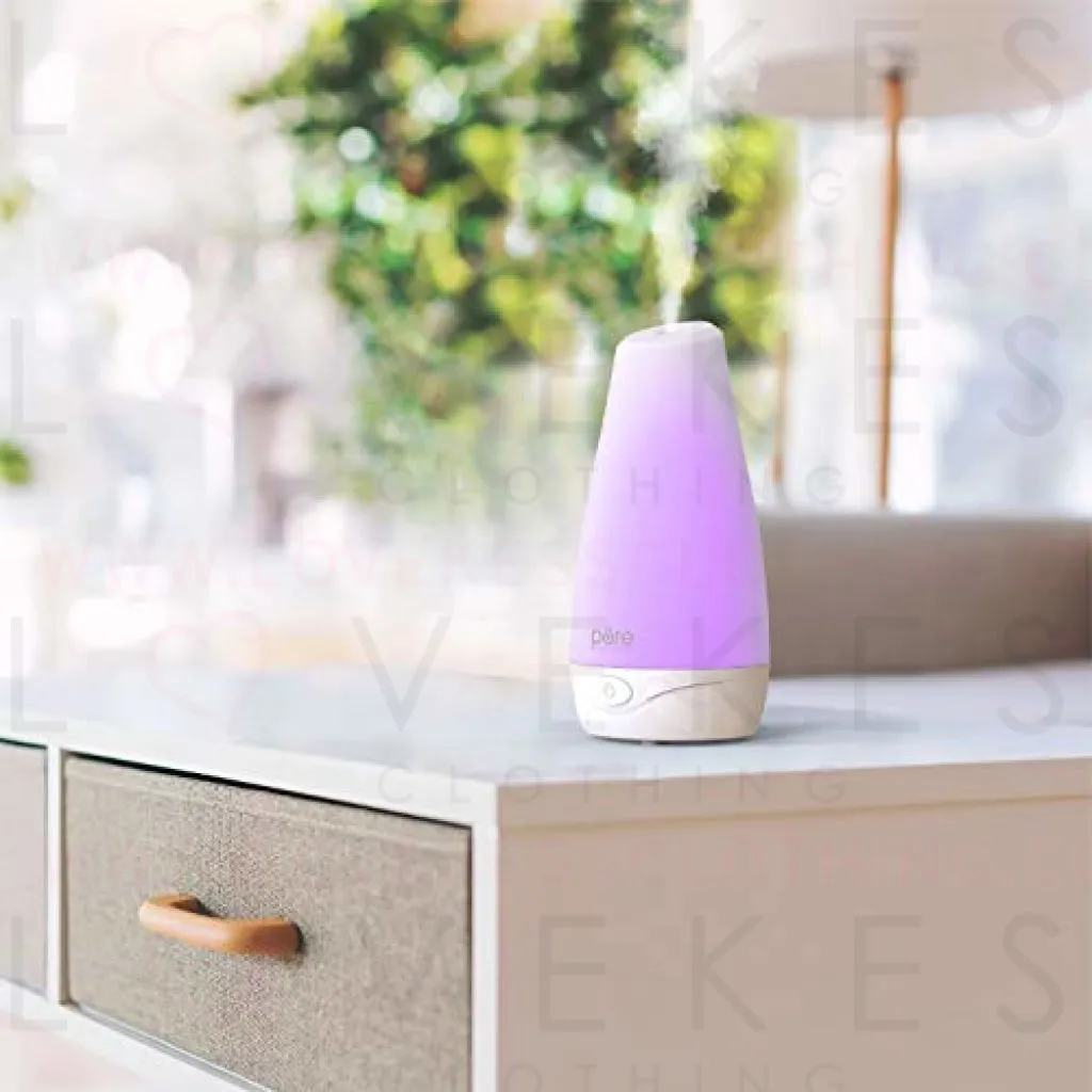 Pure Enrichment® PureSpa™ Essential Oil Diffuser - Compact Ultrasonic Aromatherapy Diffuser, Natural Air Deodorizer, 100ml Water Tank, and Optional Mood Light - Lasts Up to 7 Hours with Auto Shut-Off