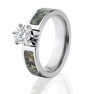 Realtree Engagement Camo Rings, Timber Pattern w/ 1 CTW 14k Setting