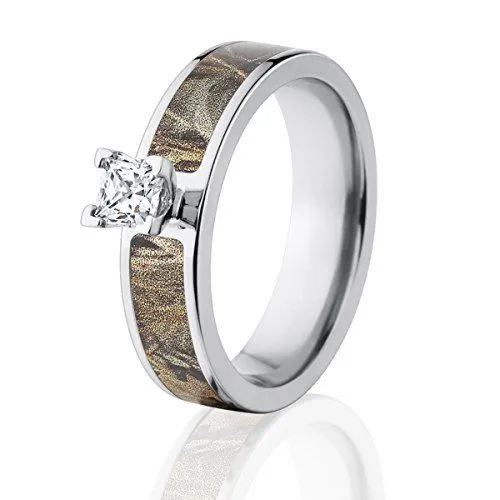 Realtree Engagement Camo Rings, Timber Pattern w/ 1/2 CTW 14k Setting