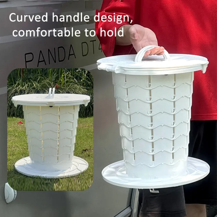 Retractable Portable Travel Toilet Collapsible Stool for Outdoors Fishing Camping Ordinary White