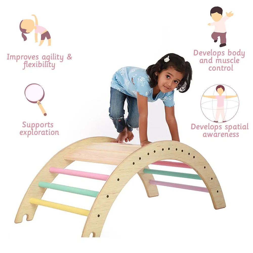 Semi Colored Wooden Pikler Climbing Arch