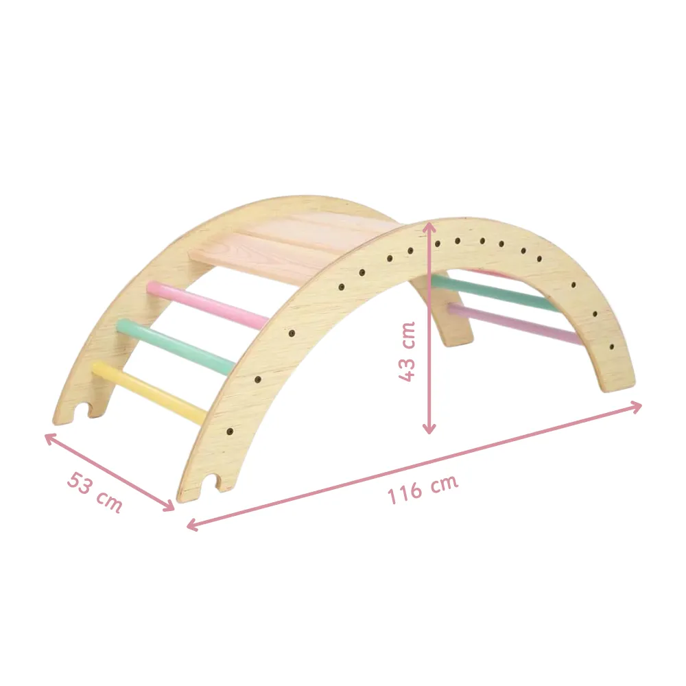 Semi Colored Wooden Pikler Climbing Arch