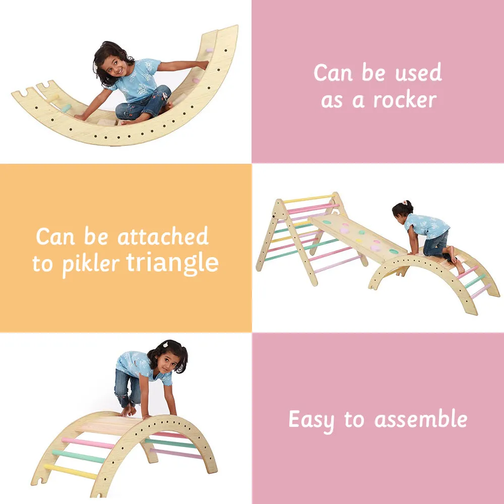 Semi Colored Wooden Pikler Climbing Arch