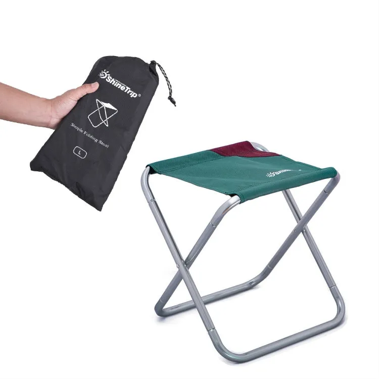 ShineTrip Outdoor Large Folding Stool Outdoor Camping Fishing Portable Folding Stool(Dark Green)