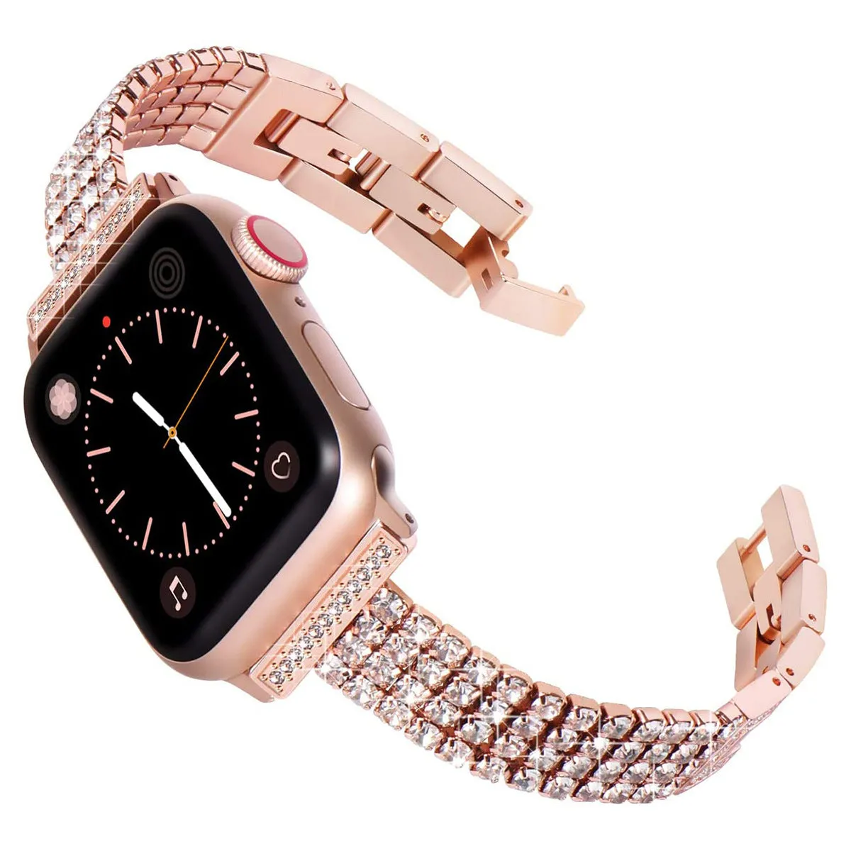 Slim Metal Band for Apple Watch Bling Diamond Rows