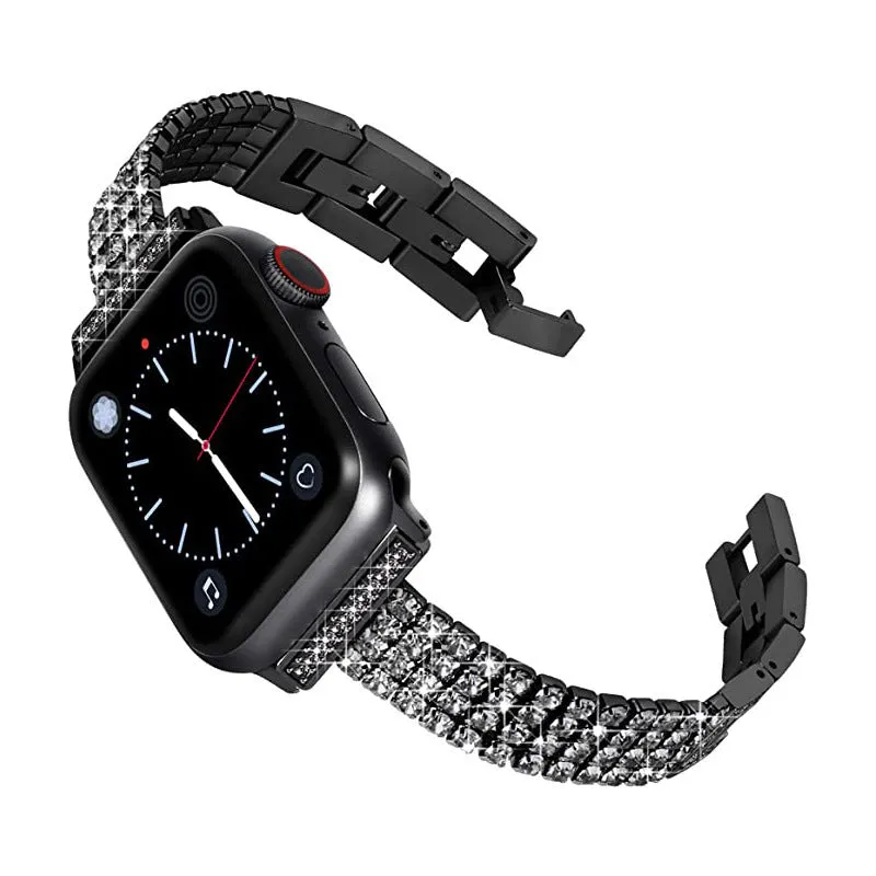 Slim Metal Band for Apple Watch Bling Diamond Rows