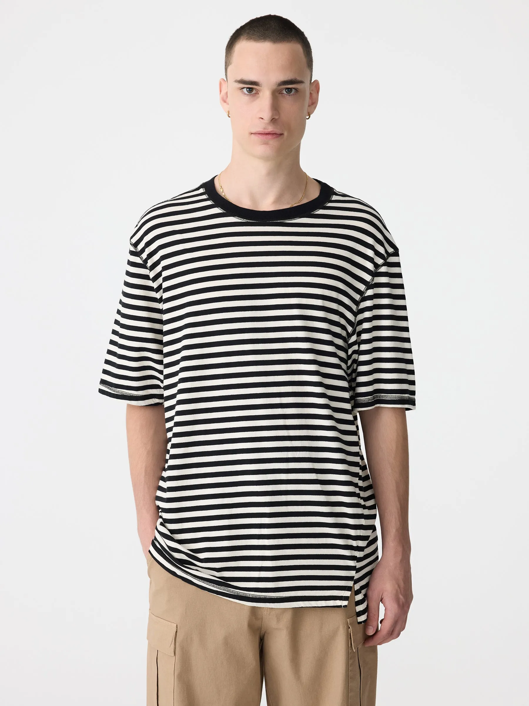 stripe slouch fit t.shirt