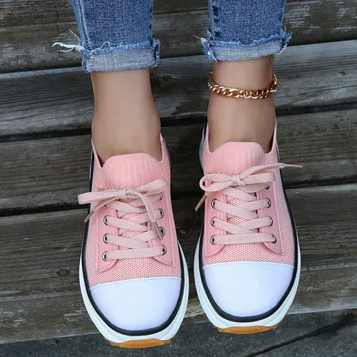 Summer Knitted Breathable Sneakers Women's Vulcanize Shoes