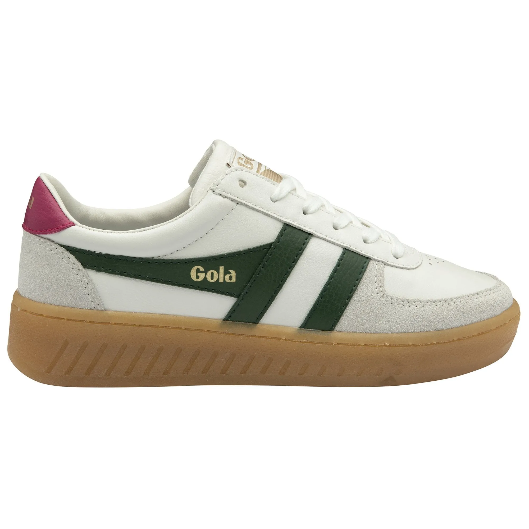 The Grandslam Elite Sneaker - White   Evergreen   Fuchsia   Gum