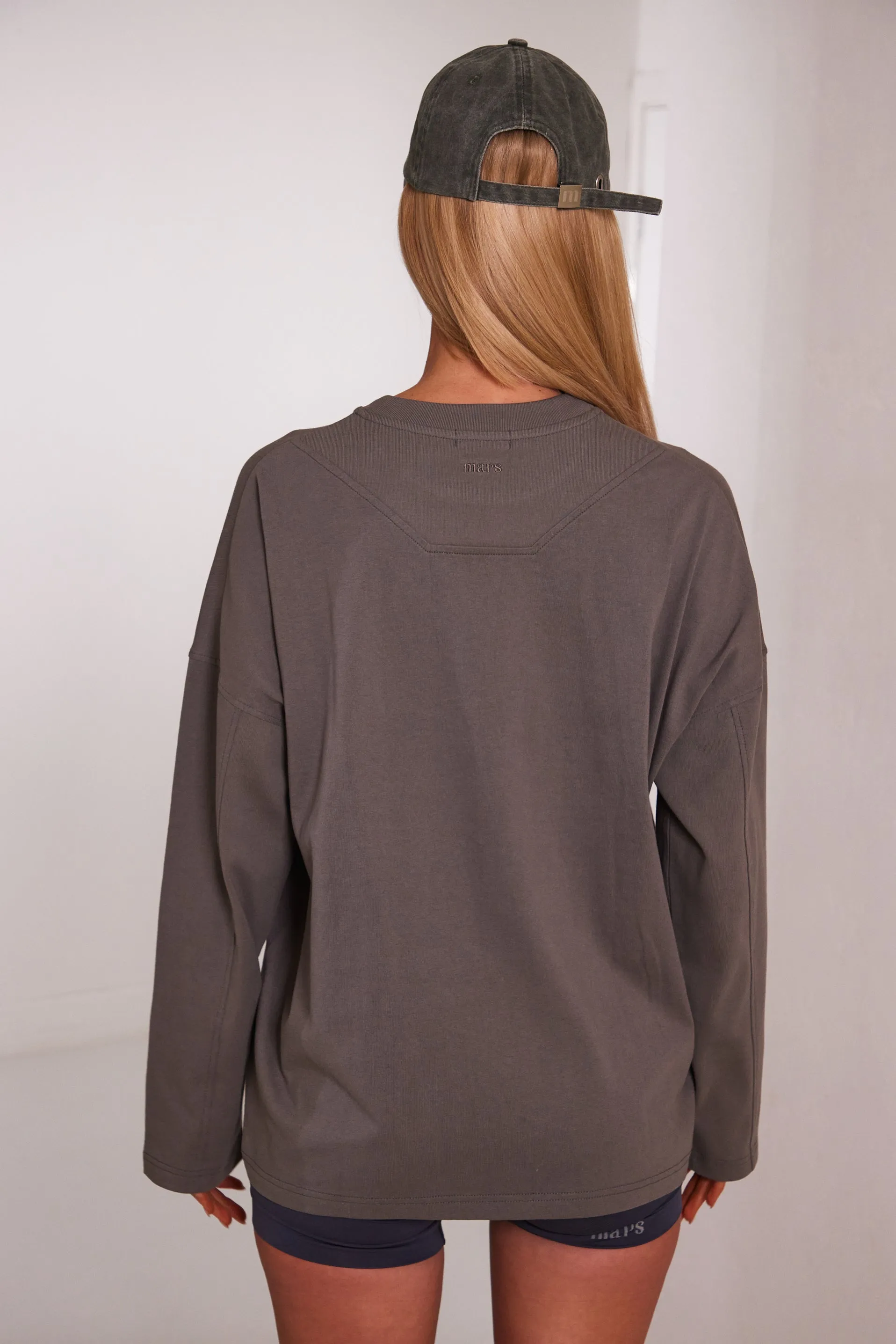 The long sleeve oversized tee - Charcoal