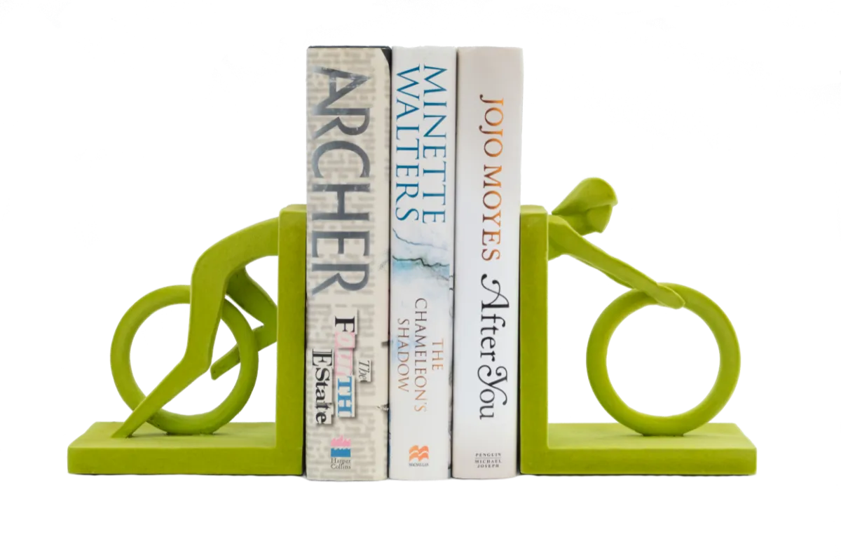 Velvet Cyclist Bookends (Green)