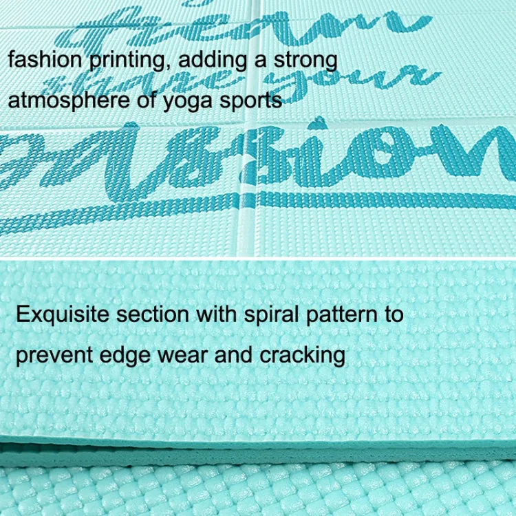 YM15C Portable Travel Thick Fold Yoga Pad Student Nnap Mat, Thickness: 5mm (Light Blue Printed)