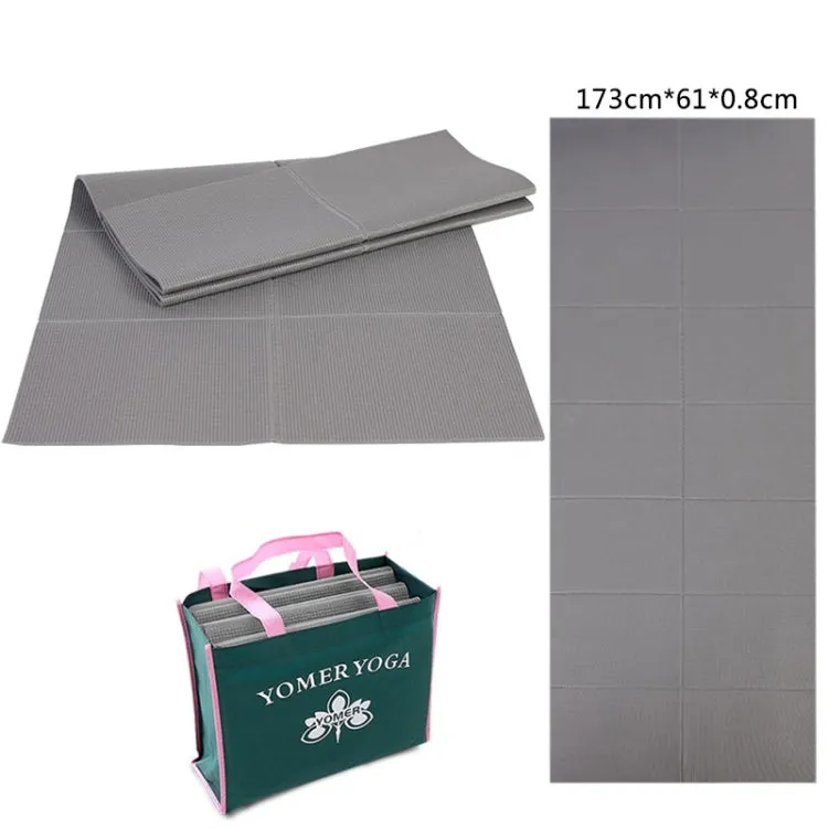 YM15C Portable Travel Thick Fold Yoga Pad Student Nnap Mat, Thickness: 8mm (Gray)