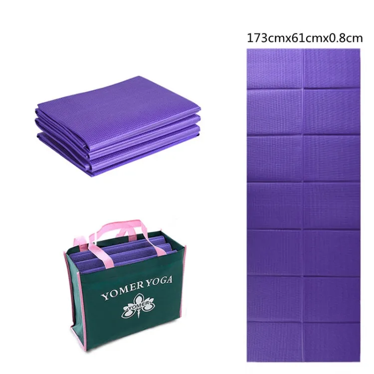 YM15C Portable Travel Thick Fold Yoga Pad Student Nnap Mat, Thickness: 8mm (Purple)